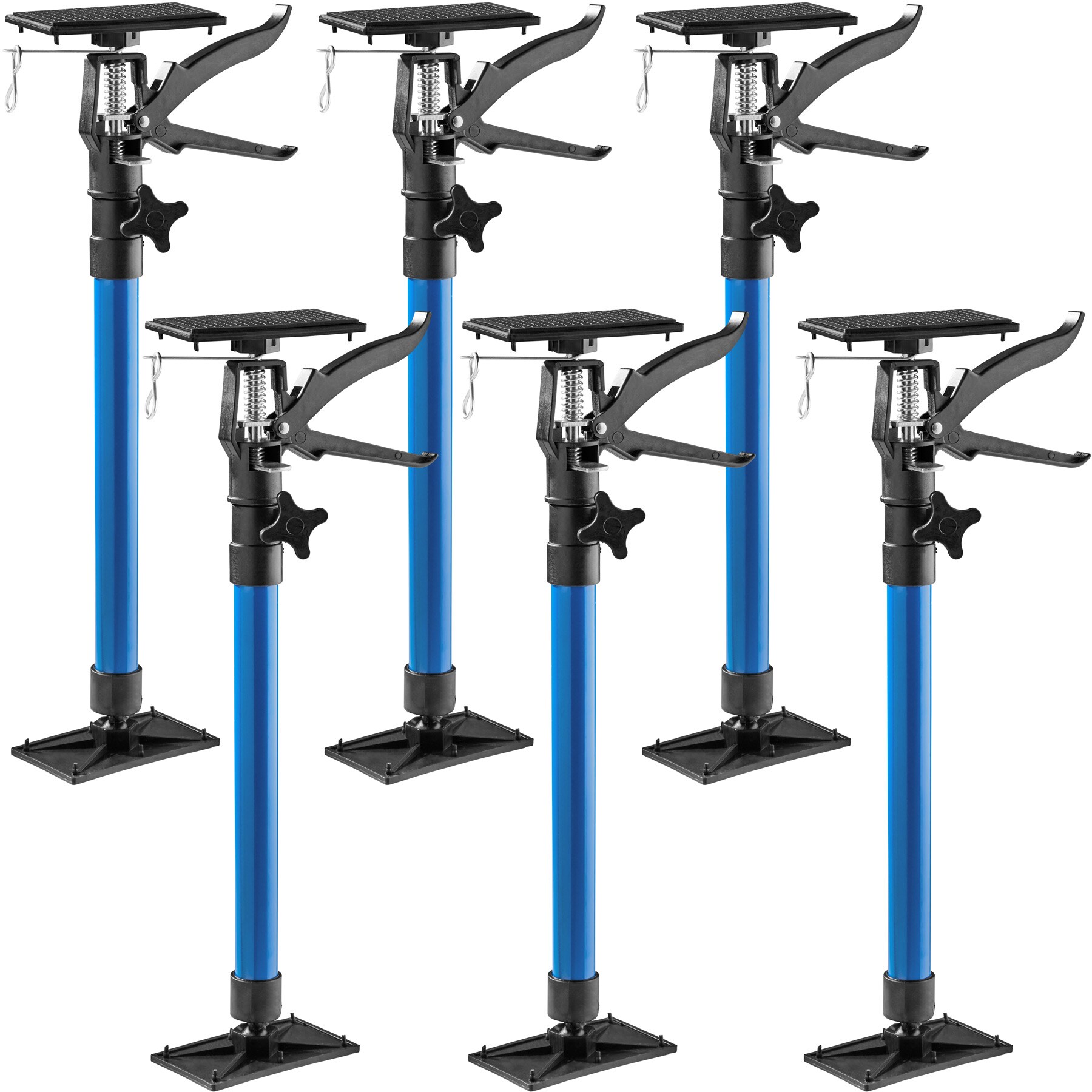 tectake® 6er-Set Türspanner, stufenlos höhenverstellbar, Belastbarkeit 30 kg je Spanner, mit Schnellspannsystem