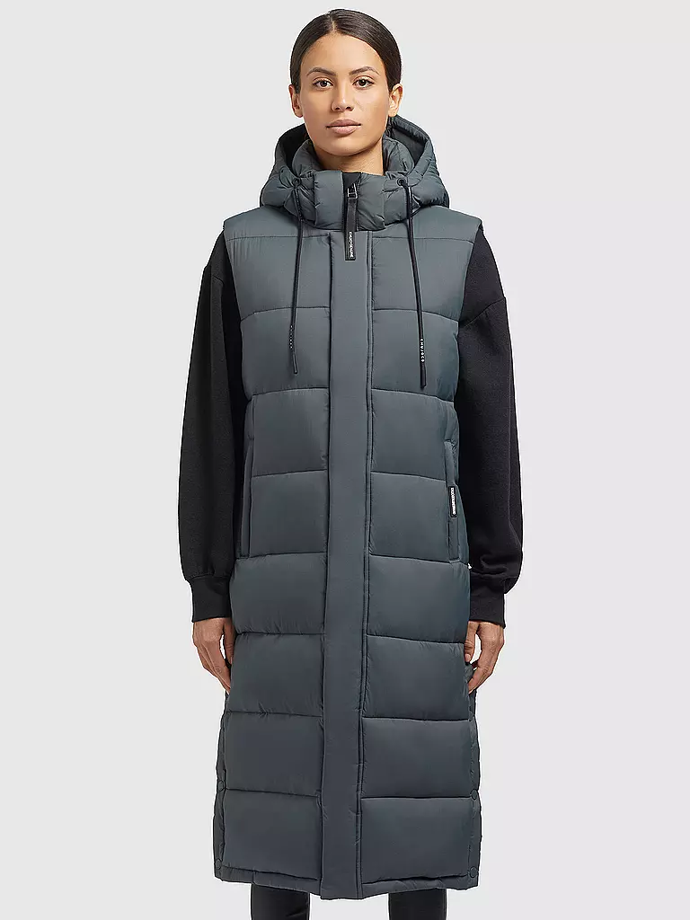 KHUJO Steppgilet THE MAGNETA MATT grau