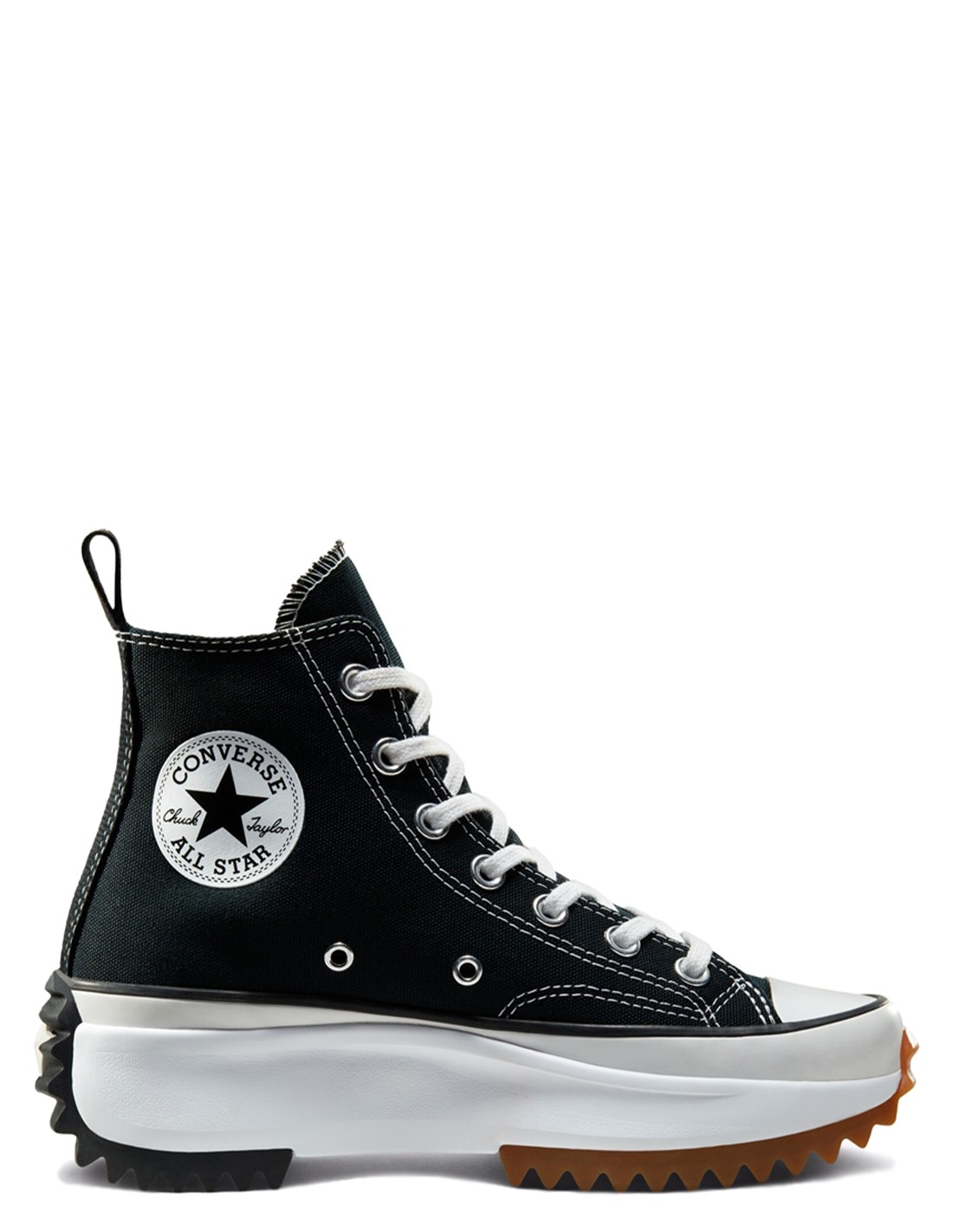 converse sneakers compensées montantes mixte run star hike hi noir