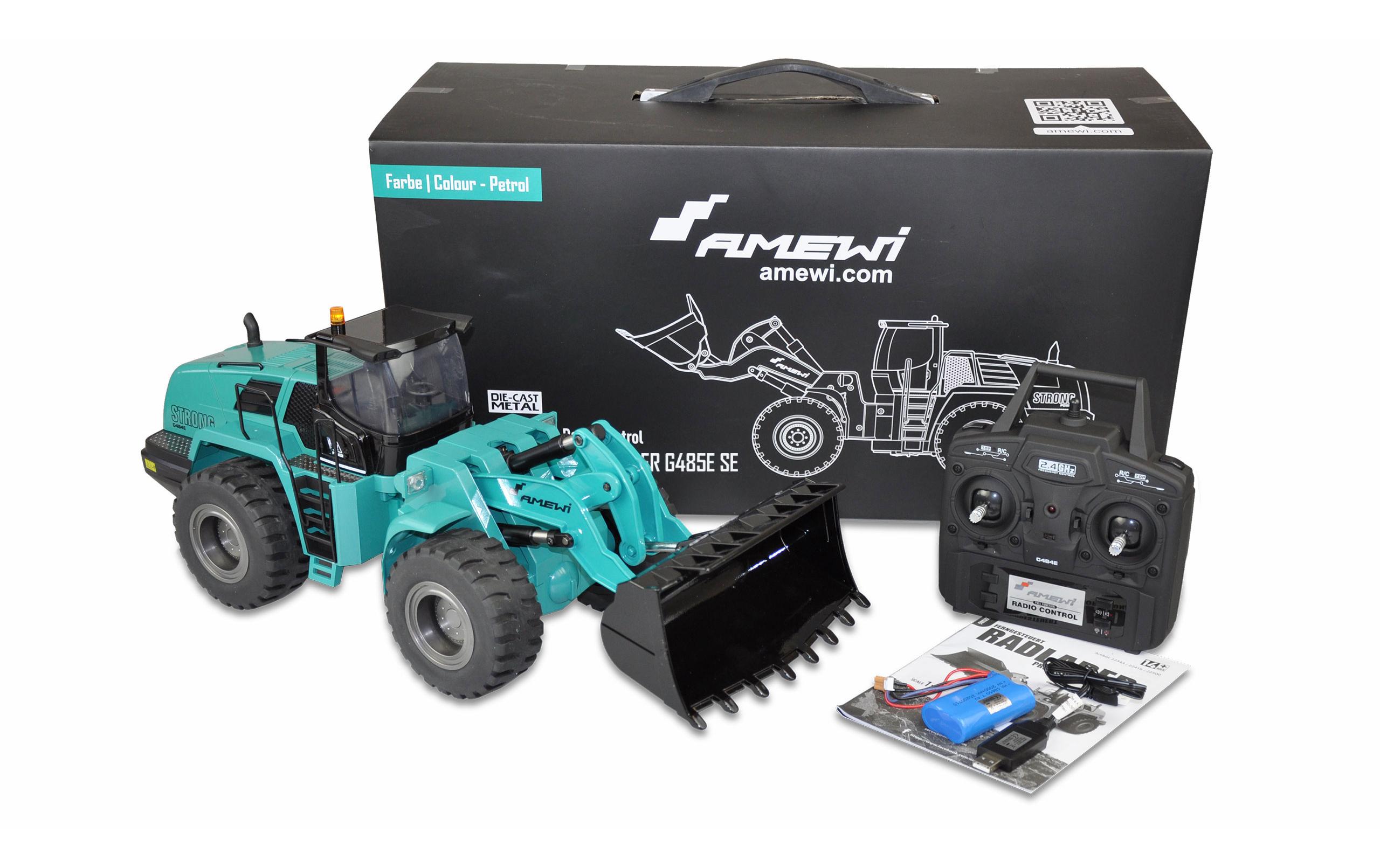 Radlader G485E Petrol, V5 1:14, RTR<br>Voll funktionsfähiger RC Bagger mit vielen Metallteilen