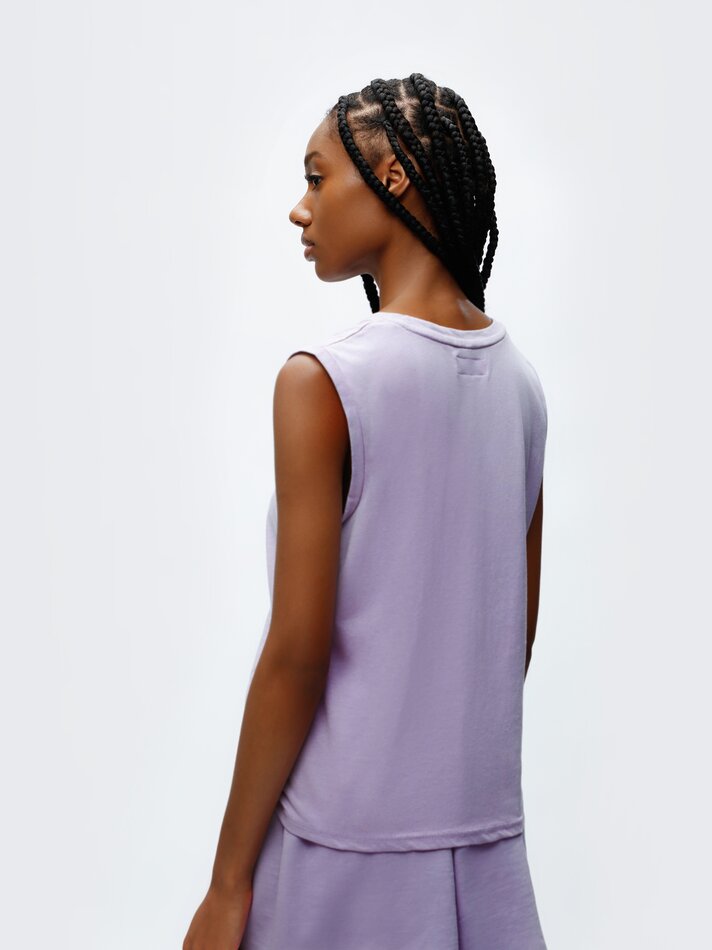 Camiseta regata estampada - Roxa