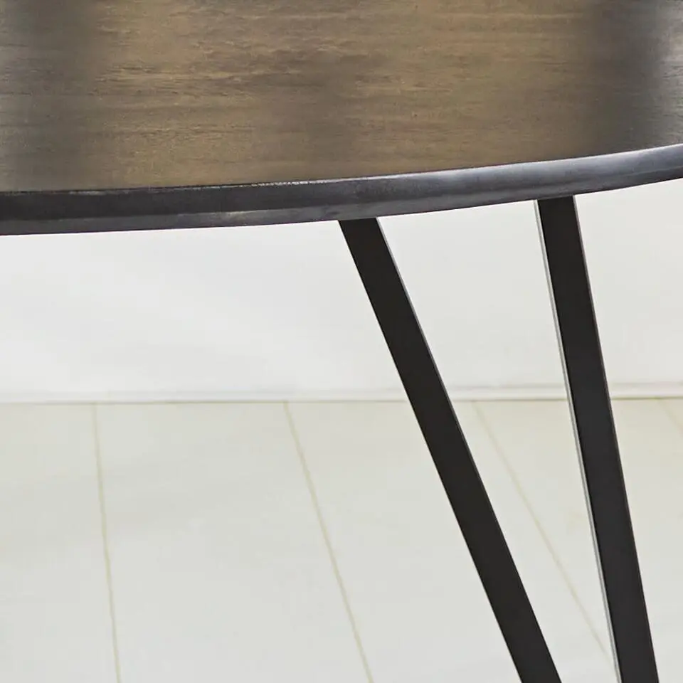 Zwart ovale eettafel Cesar 170x90 cm - Mangohout - Zwart