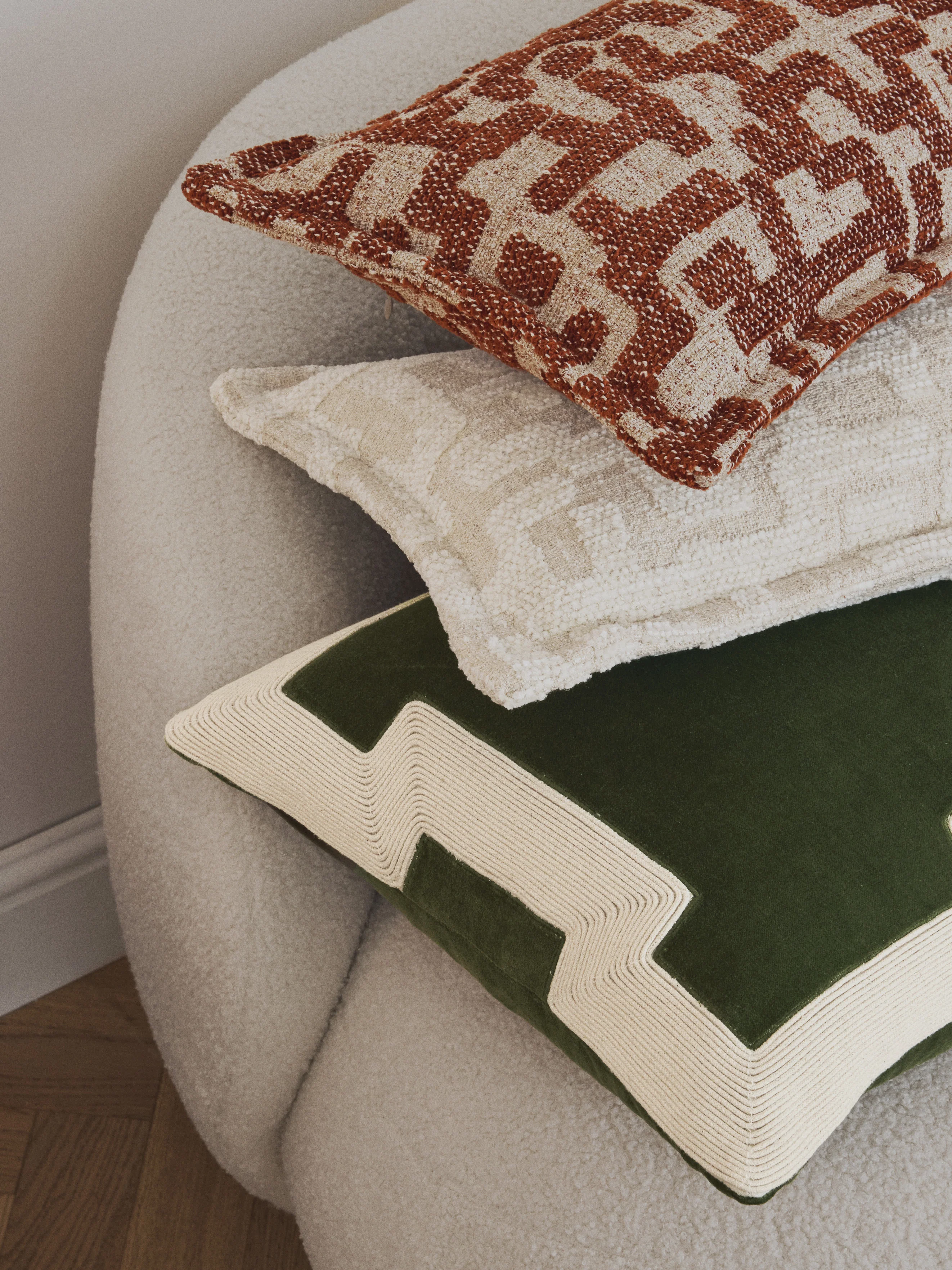 Viscose kussen Contia met ingeweven jacquard patroon