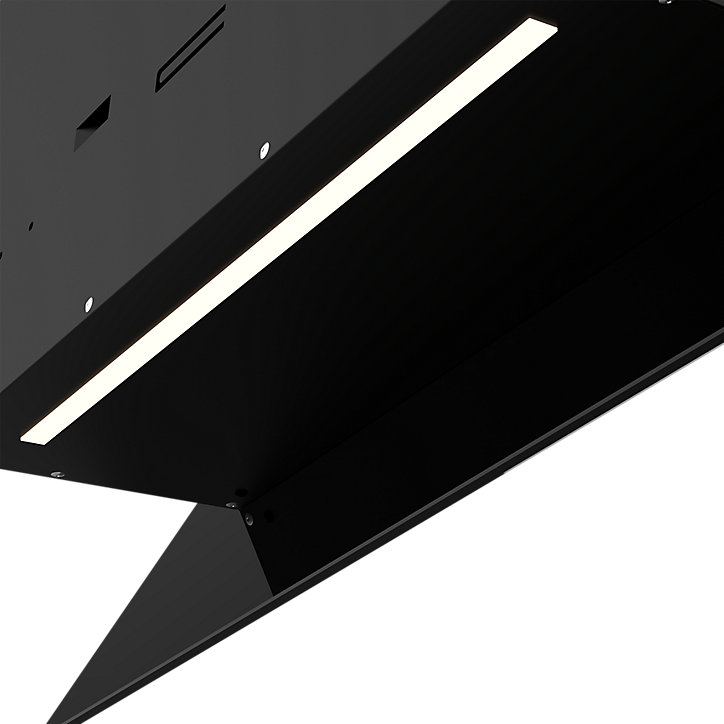 Hotte inclinée PlasmaSense GoodHome GHAG60 en verre noir