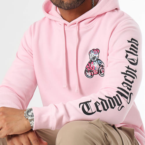 Sweat Capuche Art Series Pink Sleeves Rose