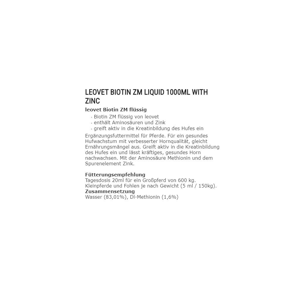Leovet BIOTIN ZM - Complément alimentaire