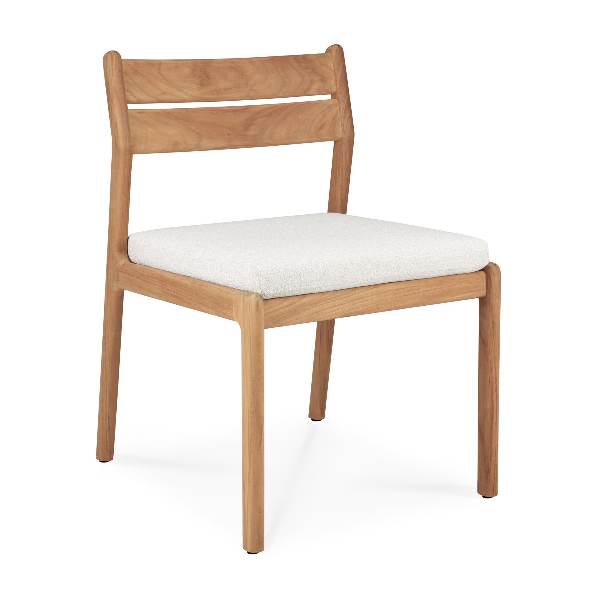 Teak Jack stoel zonder armleuning - outdoor - met off white kussen