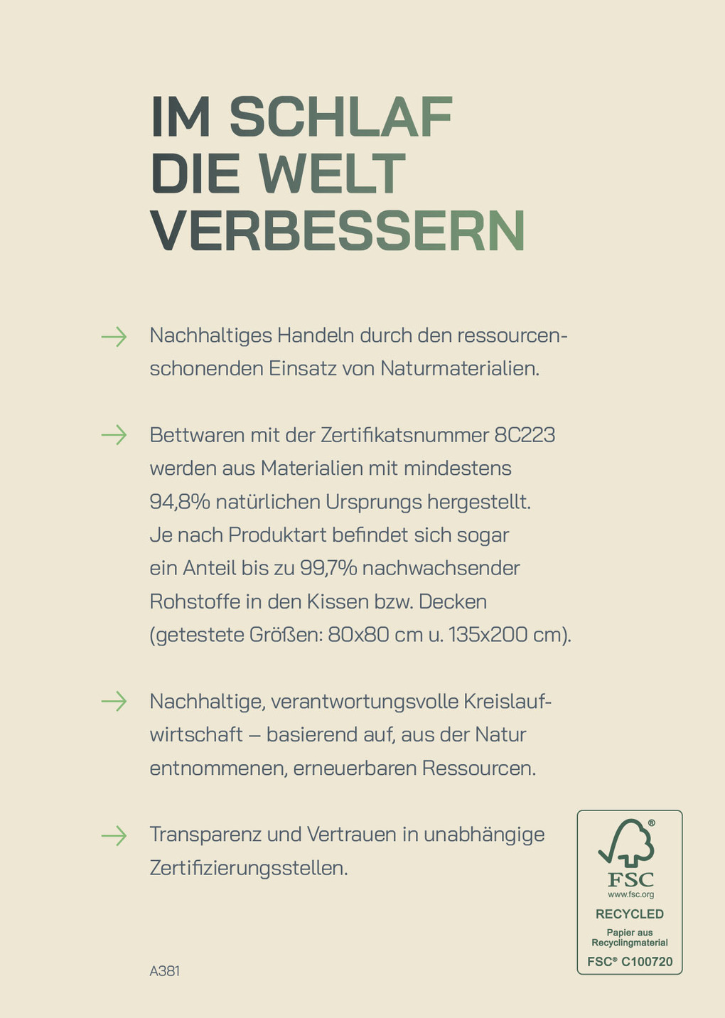 F.a.n. Bettwaren-Programm First Class