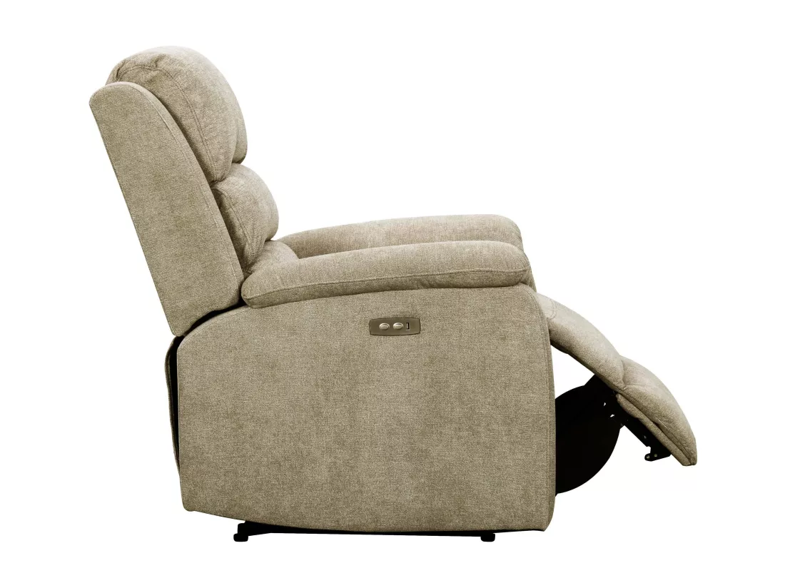 Canapés 3 places 2 places et un fauteuil relax électrique en tissu taupe NEVERS
