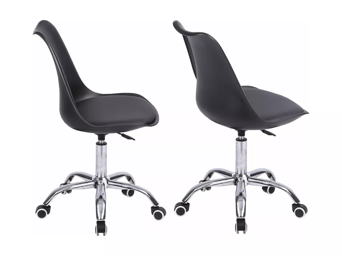 Chaise de bureau réglable en hauteur noire ANNE - HAPPY GARDEN