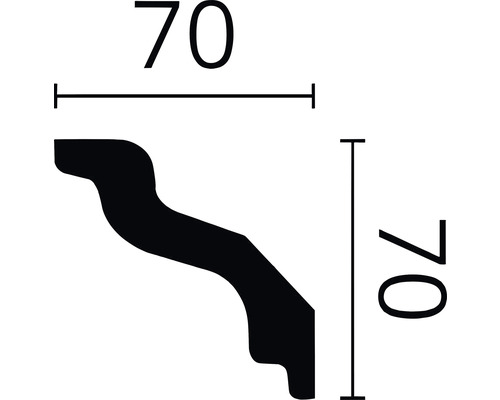 Plafondlijst D9 1 st. 2 m x 70 x 70 mm