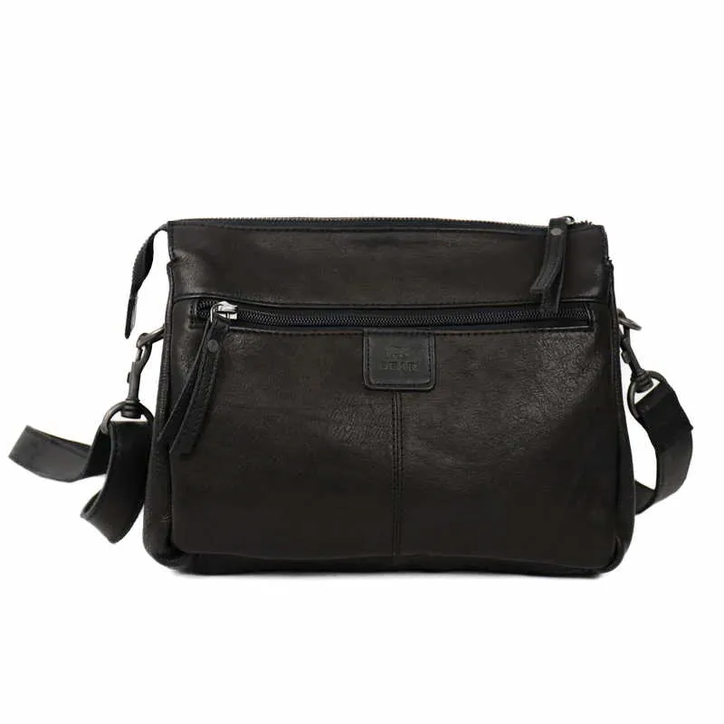 BEAR DESIGN Umhängetasche Schwarz Leder