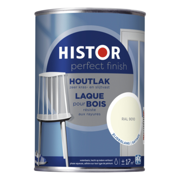 Histor Perfect Finish houtlak zijdeglans RAL 9010 gebroken wit 1,25 liter