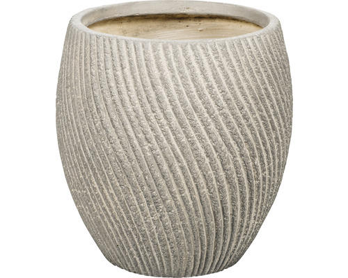Lafiora kunststenen plantenbak, golvend, Ø 40 cm, H 41 cm, zand