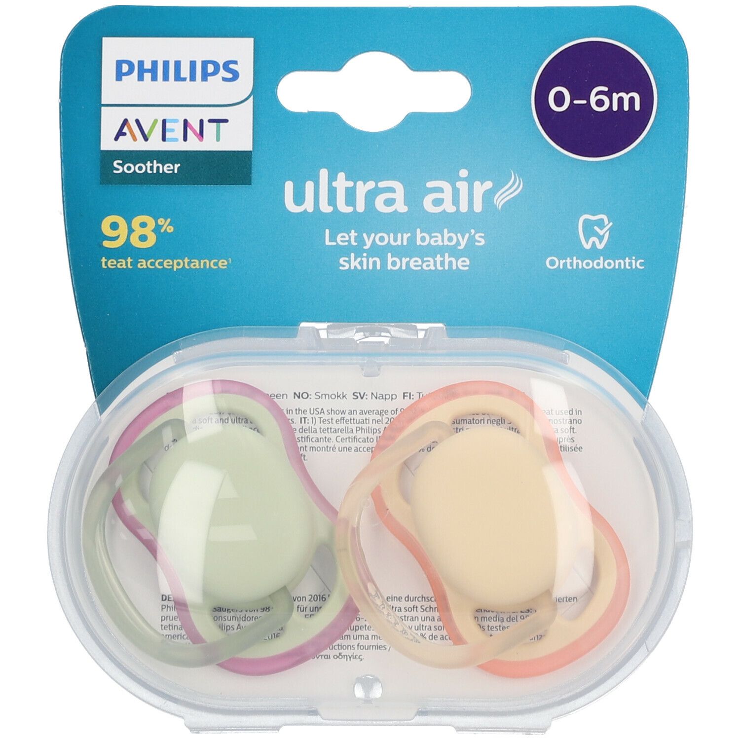 PHILIPS Avent Ultra Air Schnuller 0-6 Monate (Farbe/Motiv nicht wählbar)