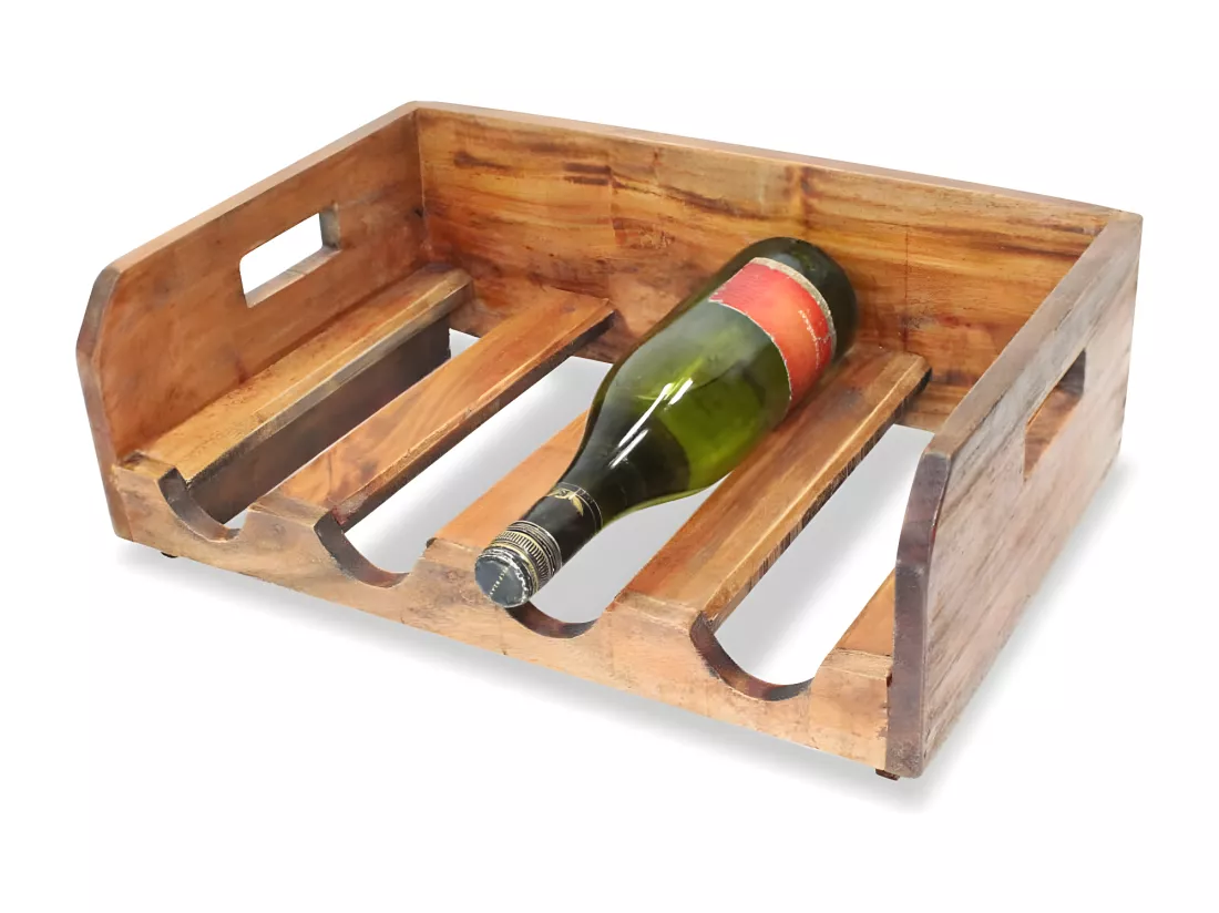 Casier à bouteilles 4 pcs pour 16 bouteilles Bois recyclé