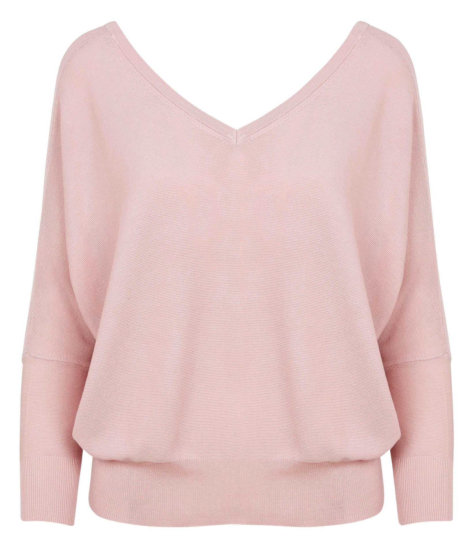 ELSY - Gilet ample col V en coton mélangé | Rose