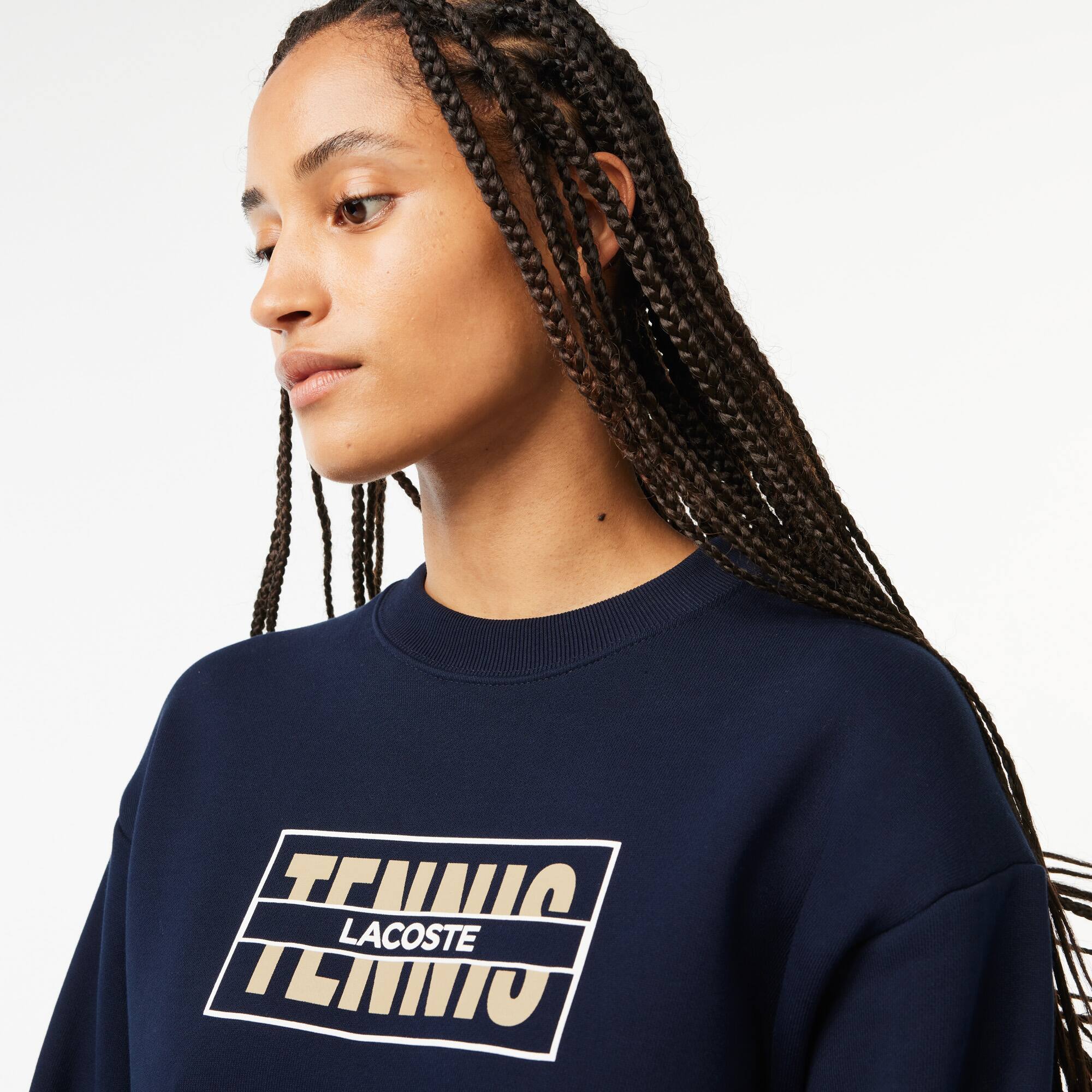Sweatshirt Jogger oversize imprimé Tennis en molleton Sweatshirts - Bleu - Lacoste - Femme