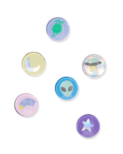 6 aimants en verre espace Ø3cm