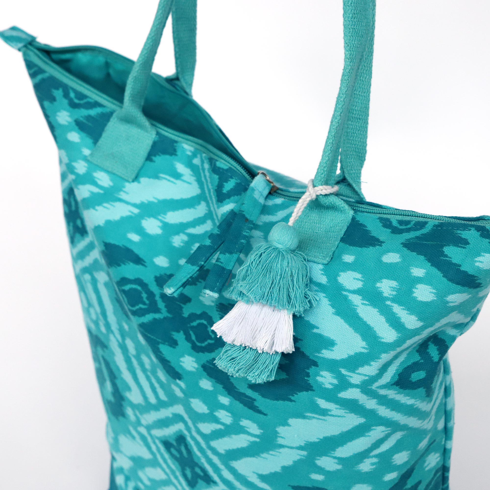 Schultertasche 'Ikat-Tribe', Blautöne, B 48 cm, H 38 cm, L 12 cm günstig bestellen