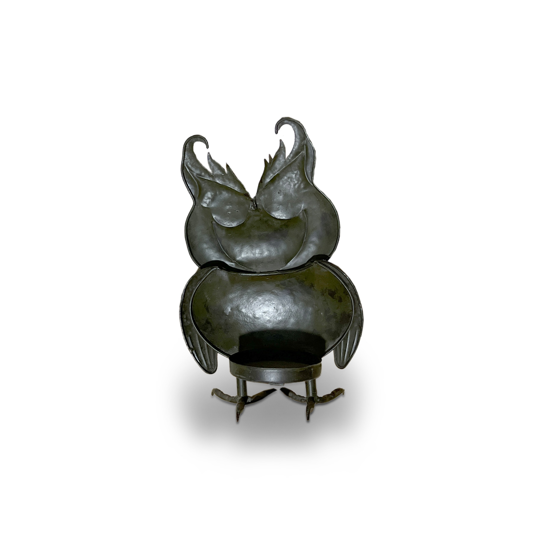 Kerzenhalter 'Eule', aus Metall, H 23,5 cm, B 11 cm, L 14,5 cm von fischer's lagerhaus