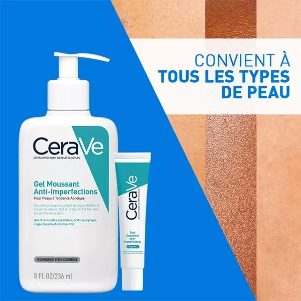 Rotina CeraVe Anti-Acne: Gel Espumante Anti-Acne 236ml e Concentrado Anti-Acne 40ml