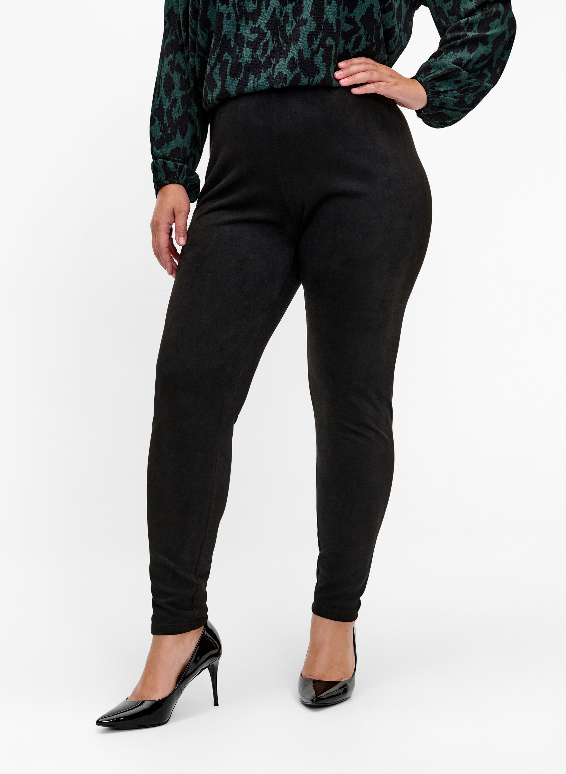 Leggings i imiteret ruskind