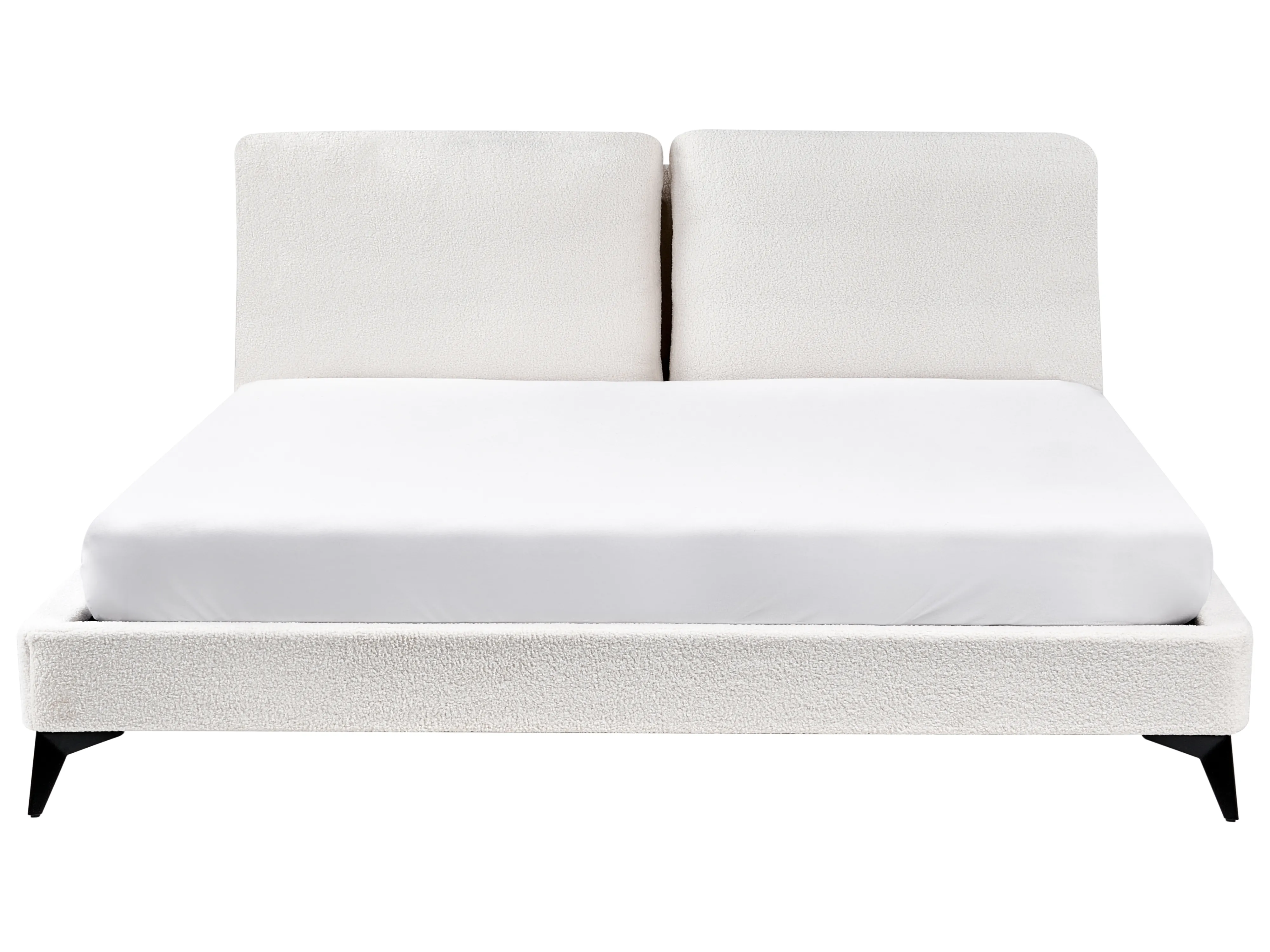 Bed Bouclé MELLE 180 x 200 cm Gebroken wit