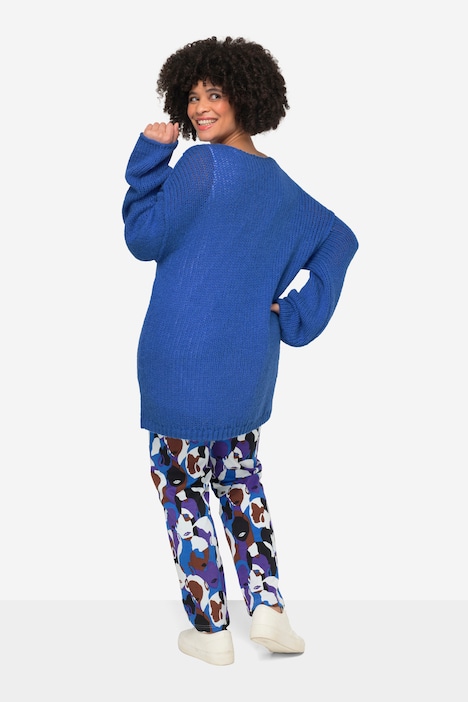 Pullover, oversized, Ballonärmel, V-Ausschnitt.