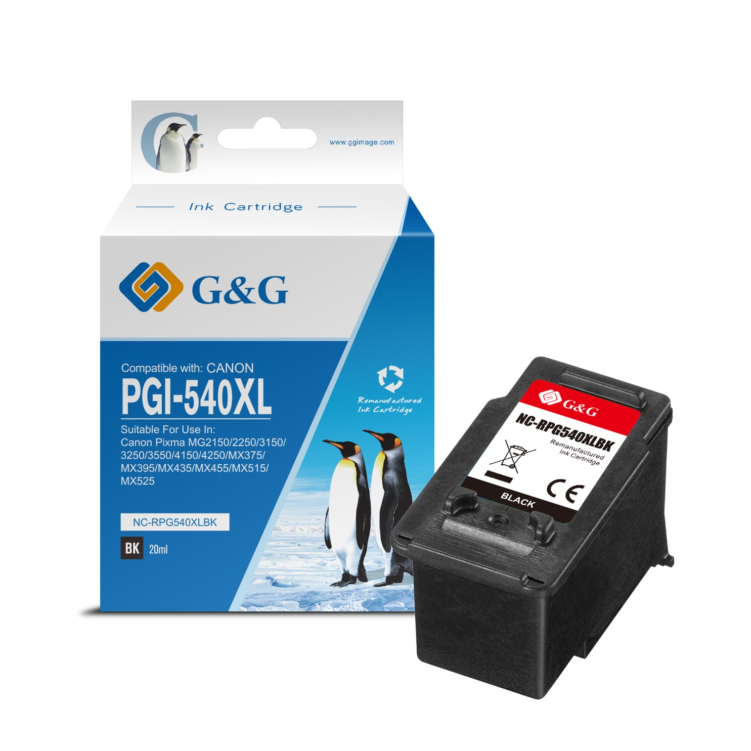 Ersetzt Canon PGI-540XL BK Druckerpatrone Printer Tintenpatrone (600 Seiten / 20ml) - Schwarz