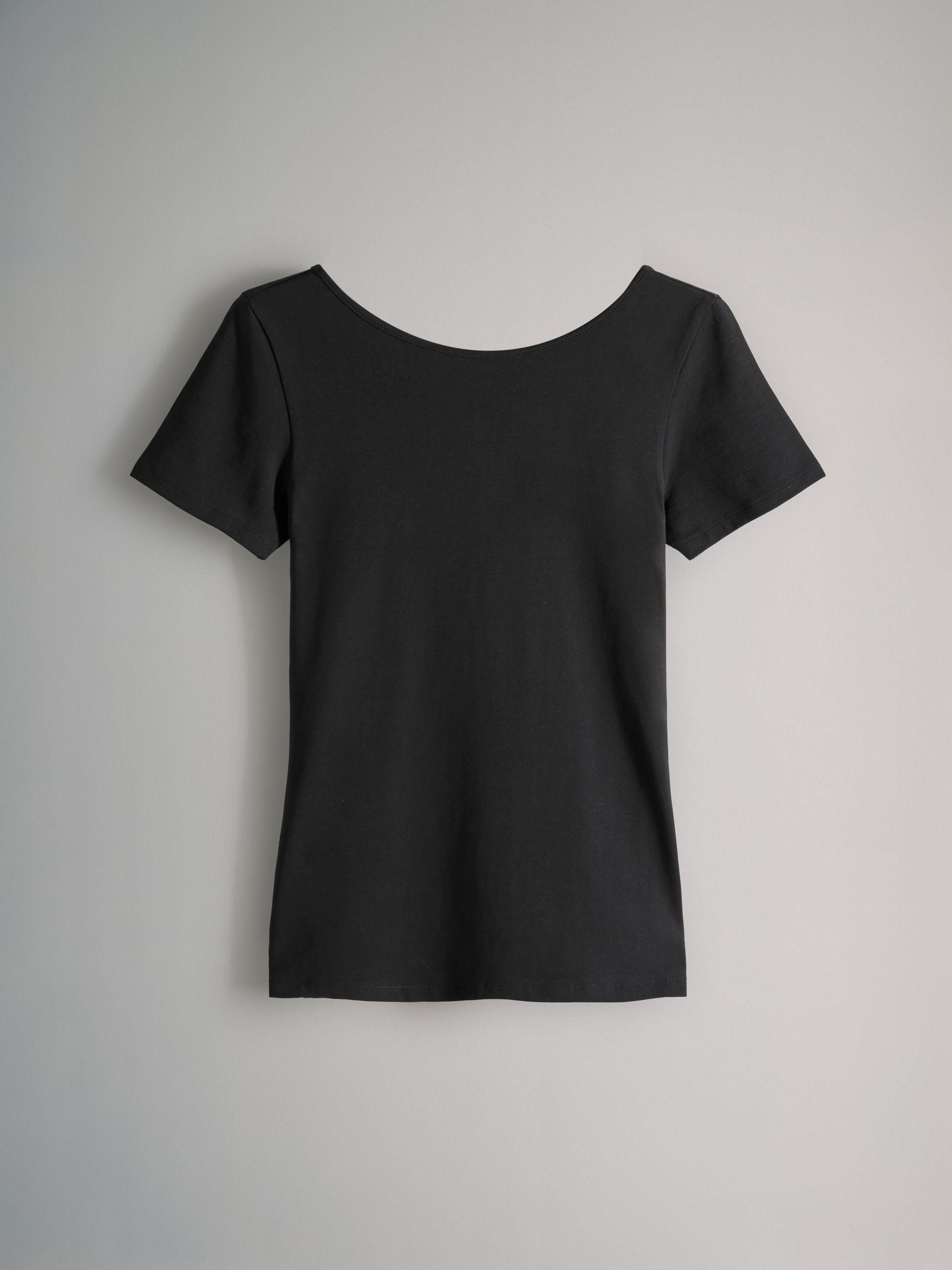 Crème/Taupe Bruin/Lichtgroen/Kaki/Zwart - The Set 5 Pack Scoop Back Fittted T-shirts met korte mouwen