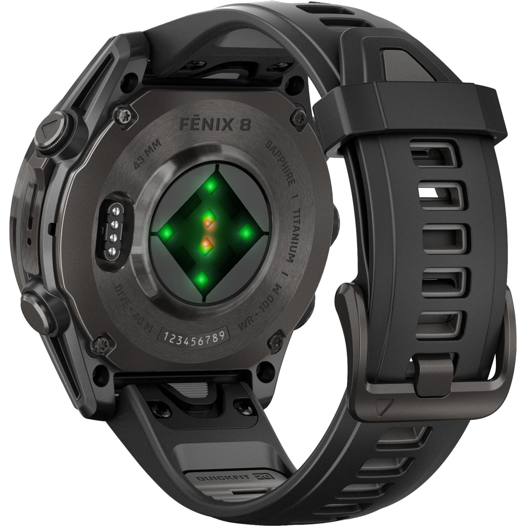 Garmin Fenix 8 - 43mm AMOLED Sapphire Schwarz / Carbongrau