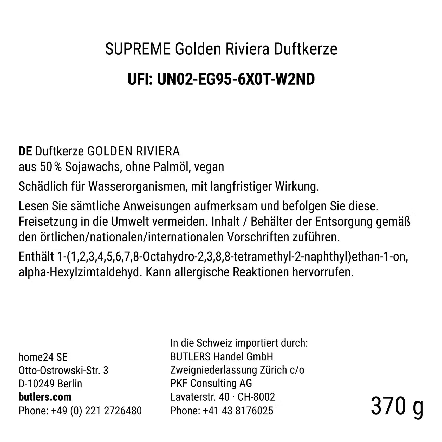 SUPREME Duftkerze Golden Riviera