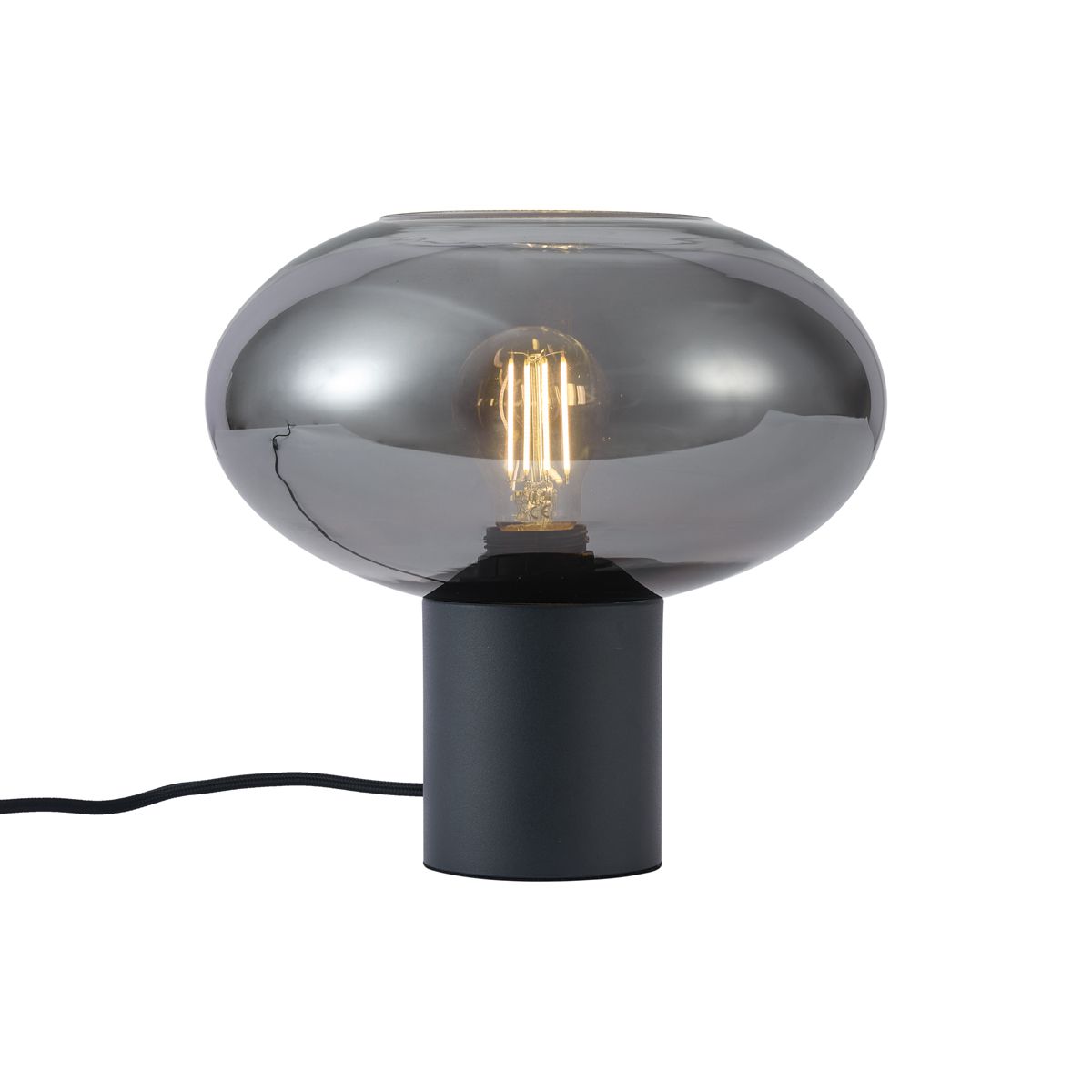 Design tafellamp zwart met smoke glas - Umbrella