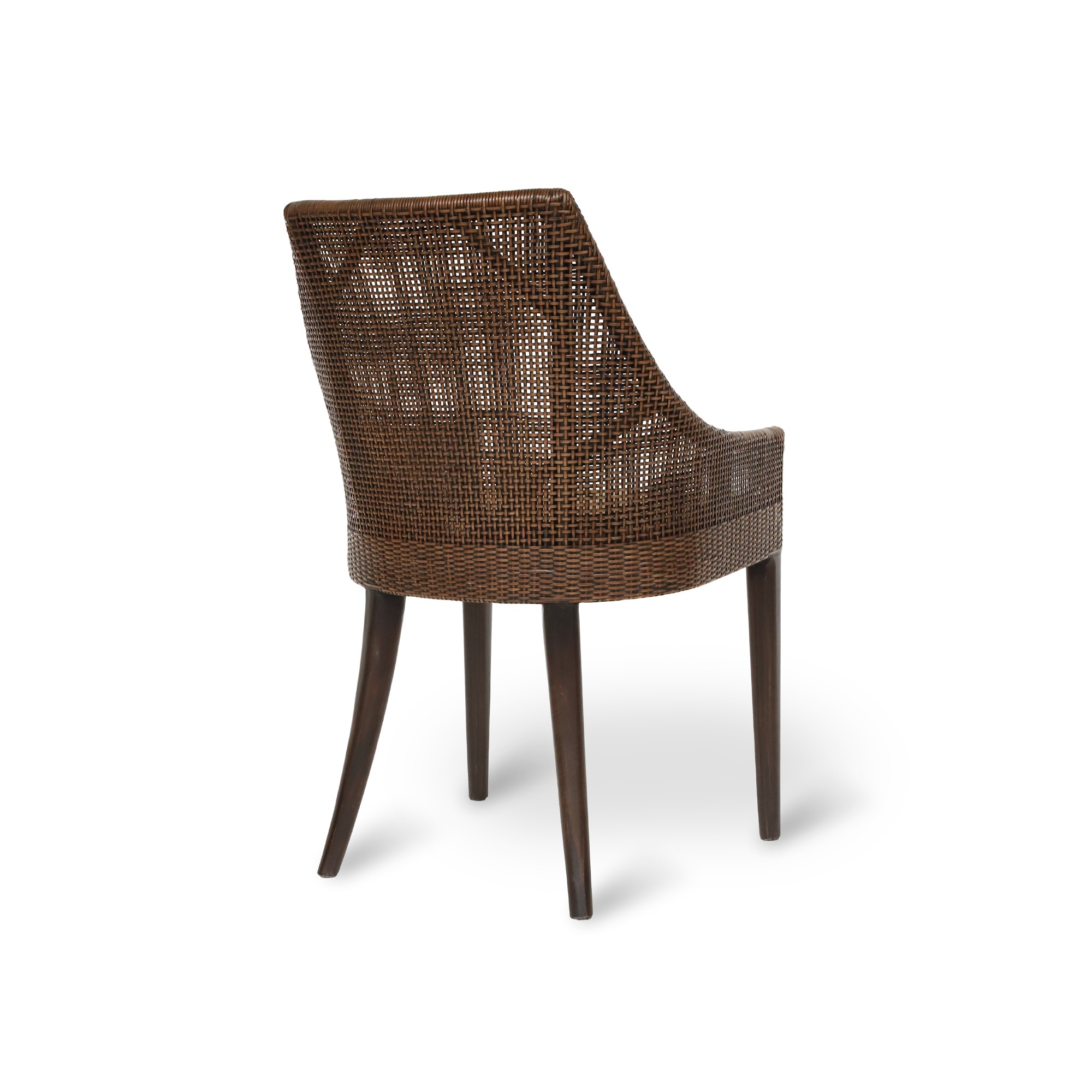 Armsessel 'Dimanche', Rattan und Mahagony, B 53 cm, H 88 cm, L 56 cm von fischer's lagerhaus