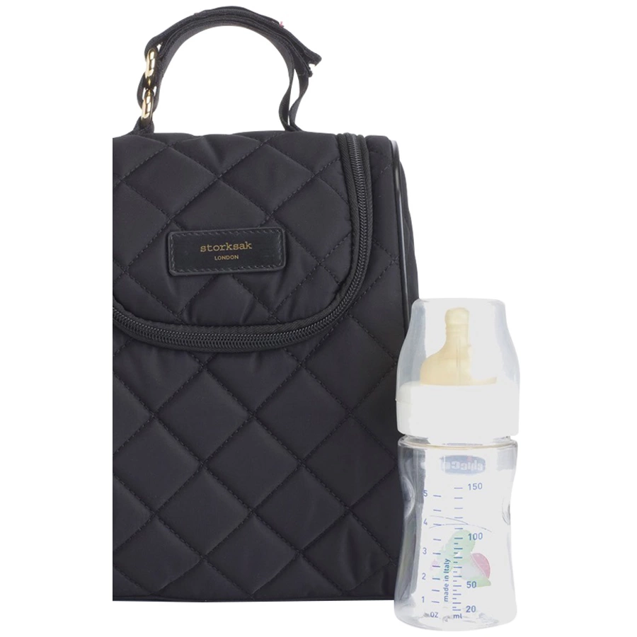 storksak Wickeltasche Stevie Quilt Black
