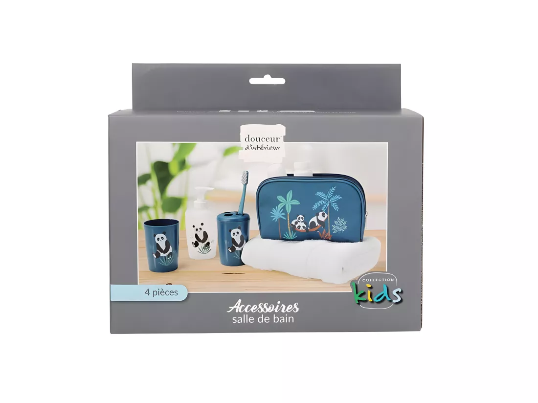 Set 4 Accessoires Salle de Bain Enfant 
