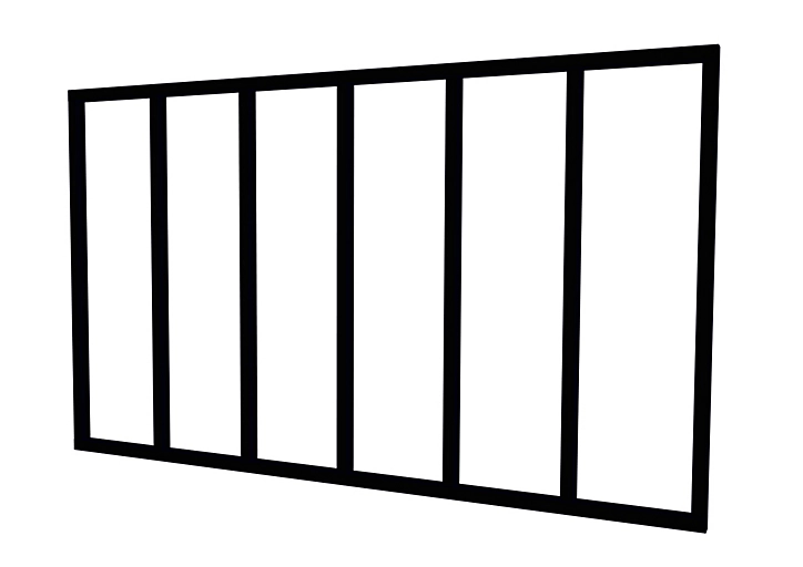 Verrière en aluminium noir 6 carreaux Optimum H.110 x 183,2 cm