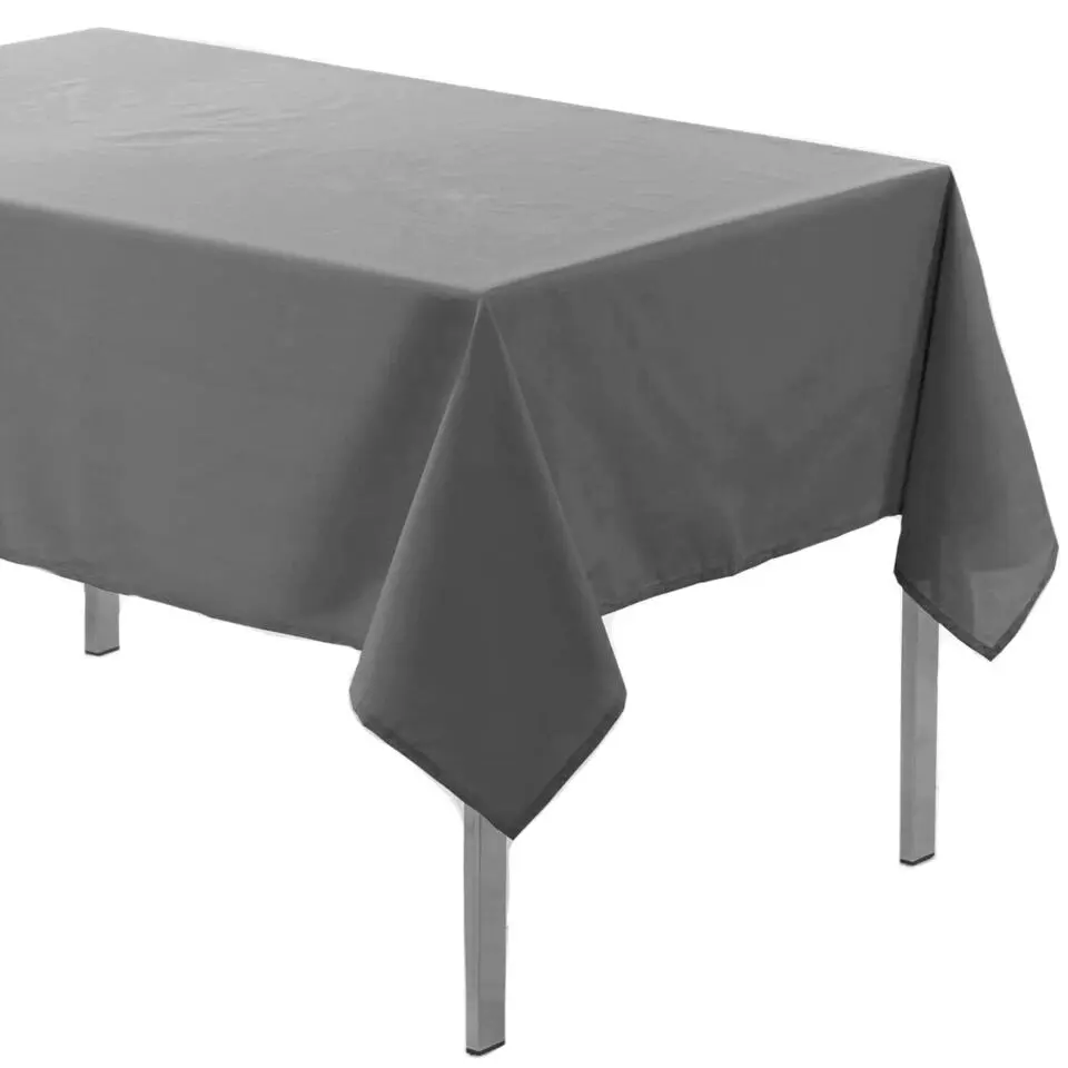 Tafelkleed donkergrijs - polyester - 140 x 200 cm - tafelkleden