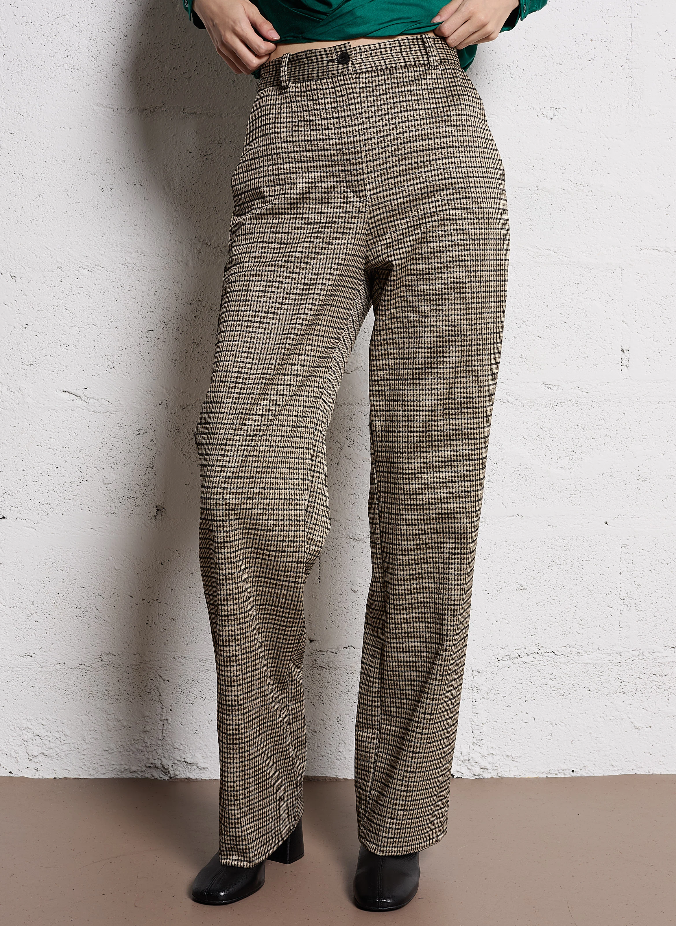 Pantalon droit stretch | Beige