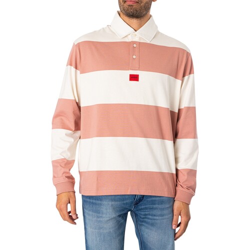BOSS - Polo De Manga Larga Diragbi Rosa