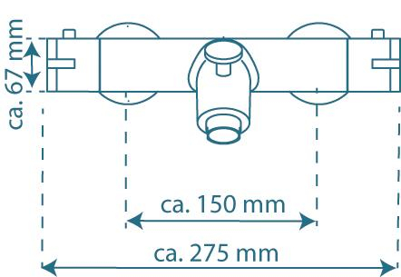 Schutte London thermostatische badmengkraan chroom