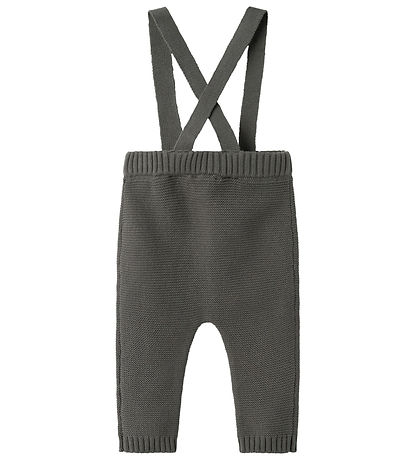 Lil' Atelier Hosen m. Träger - Strick - NbmKadin - Zinn