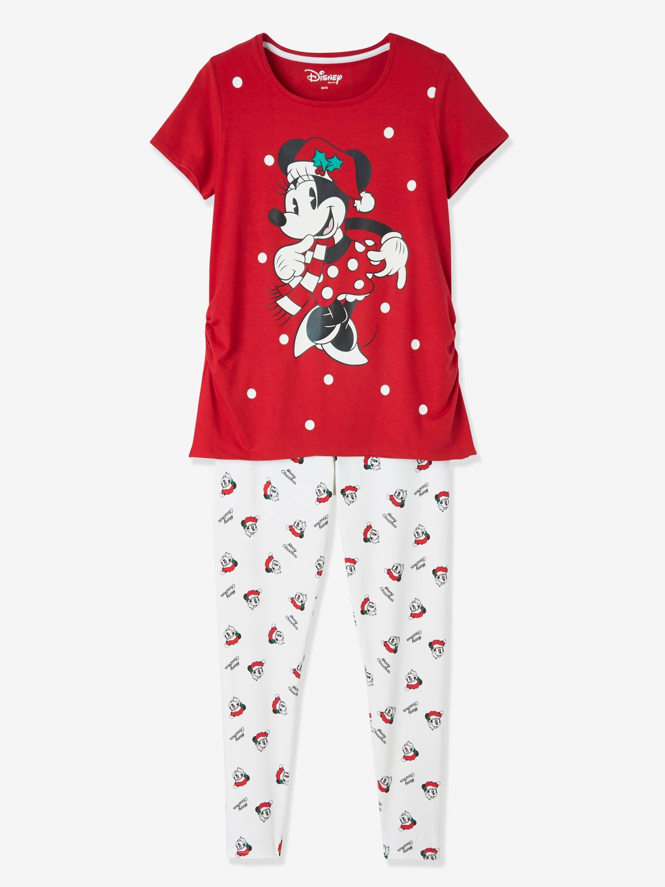 Pijama de maternidade DS® Minnie Christmas, tamanho médio, vermelho, liso
