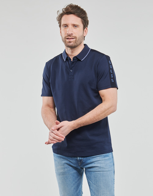 Guess - ES SS PAUL PIQUE TAPE POLO - Marine