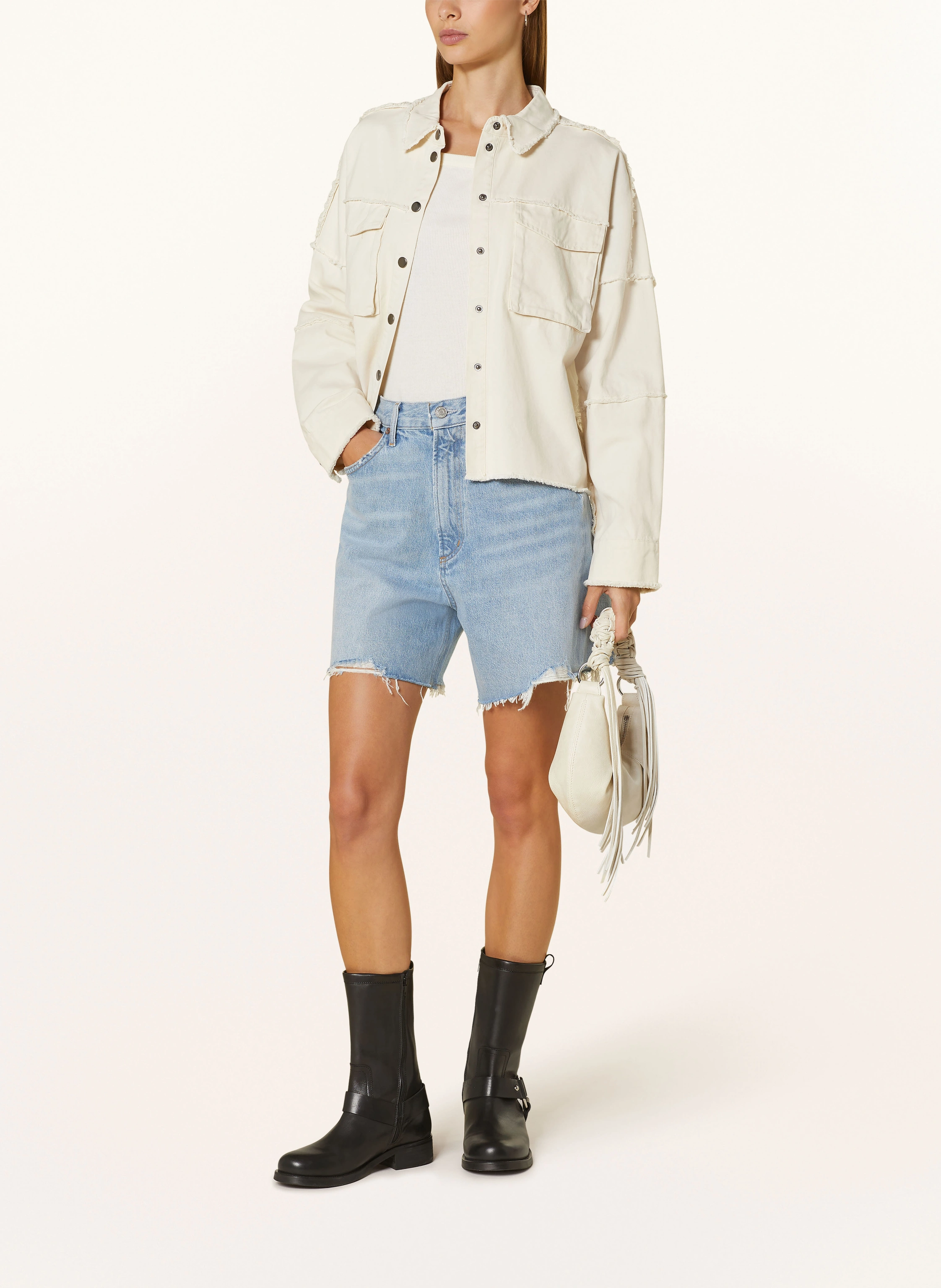 Y.A.S. Jeansblouson mit Schmucksteinen