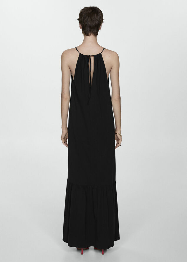 MANGO Long cotton dress Black