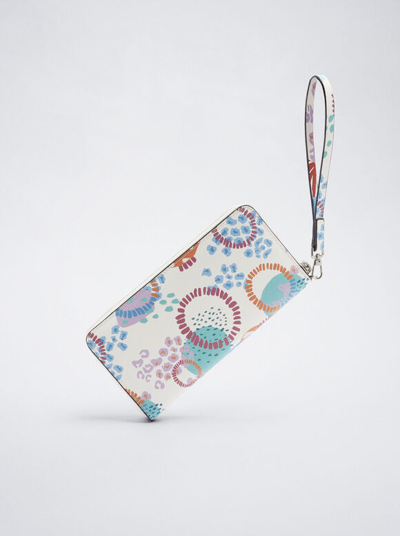 Carteira estampada - Branco-creme