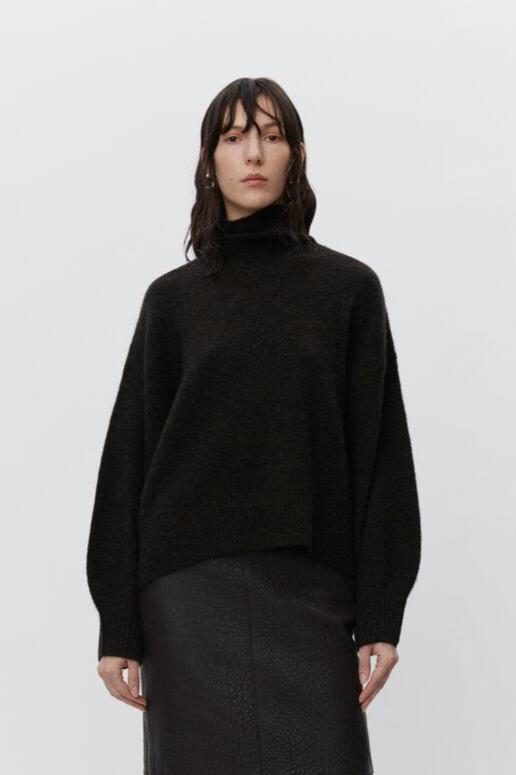 DAY Birger et Mikkelsen  Mazy striktrøje - Dark Brown Mel