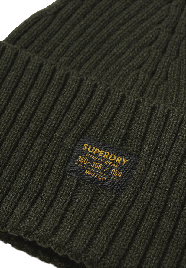 Superdry WORKWEAR KNITTED BEANIE HAT Surplus goods olive green